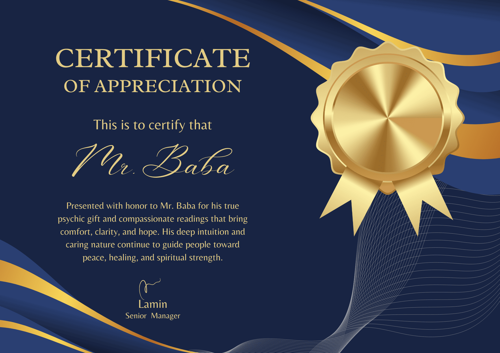 Spiritual Heals certificate 3