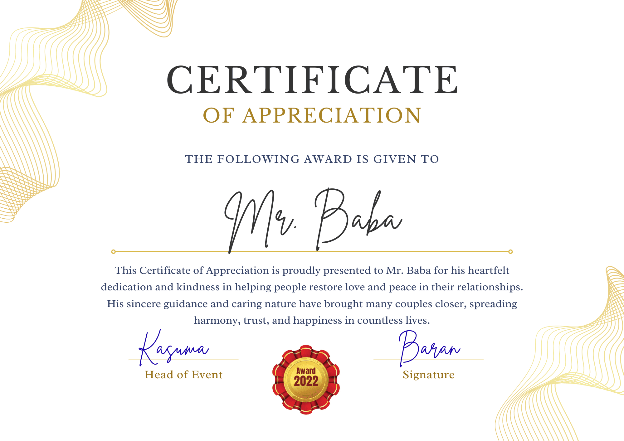 Spiritual Heals certificate 5