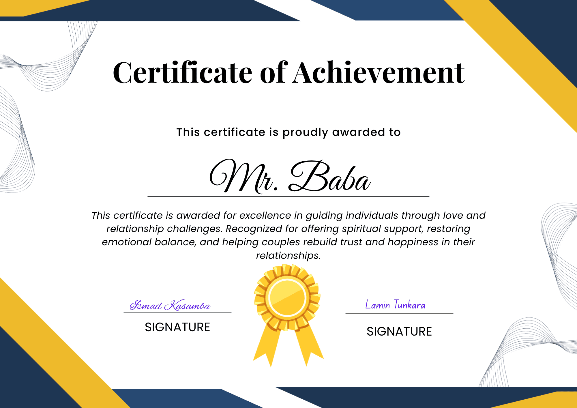 Spiritual Heals certificate 9