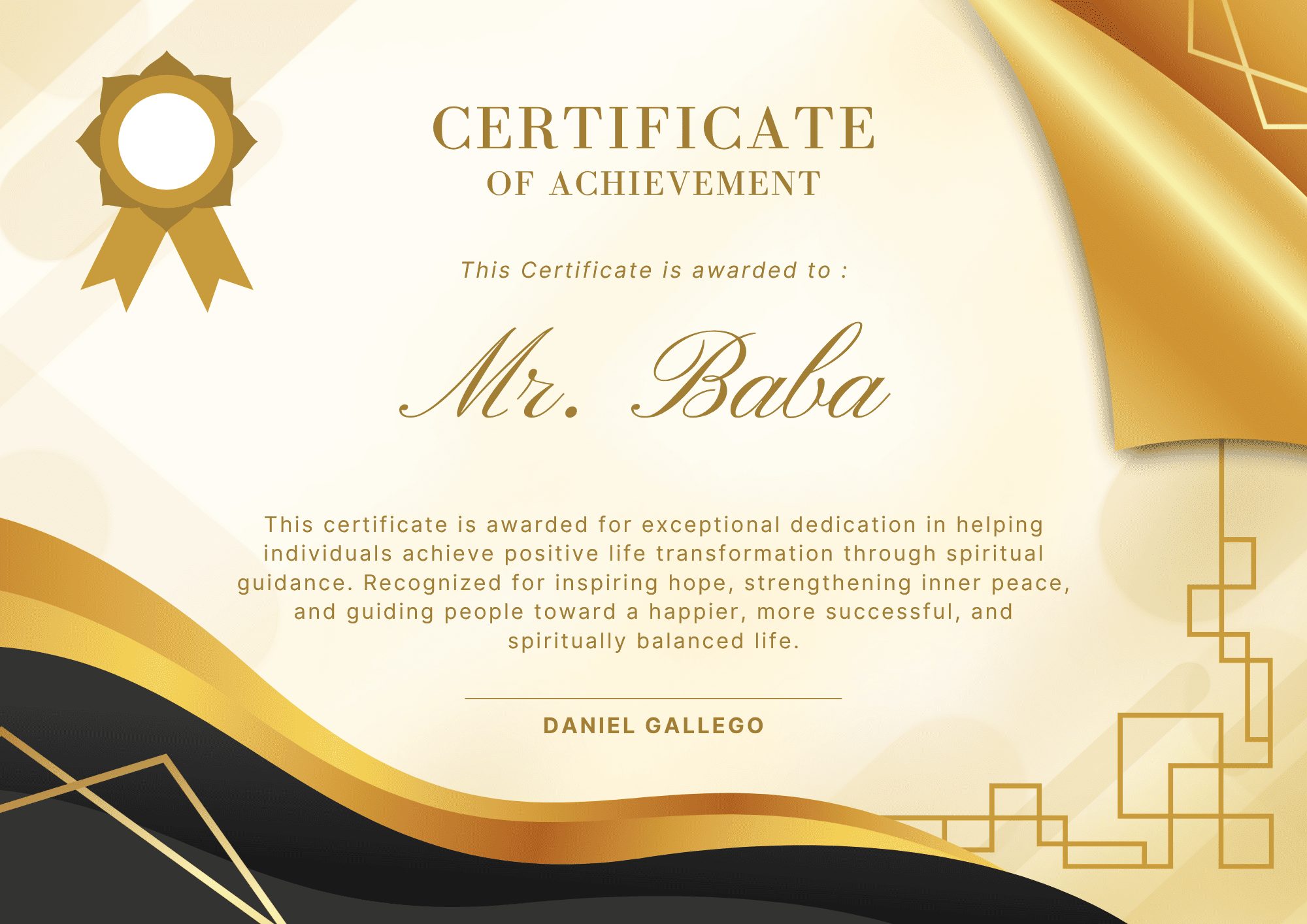Spiritual Heals certificate 8