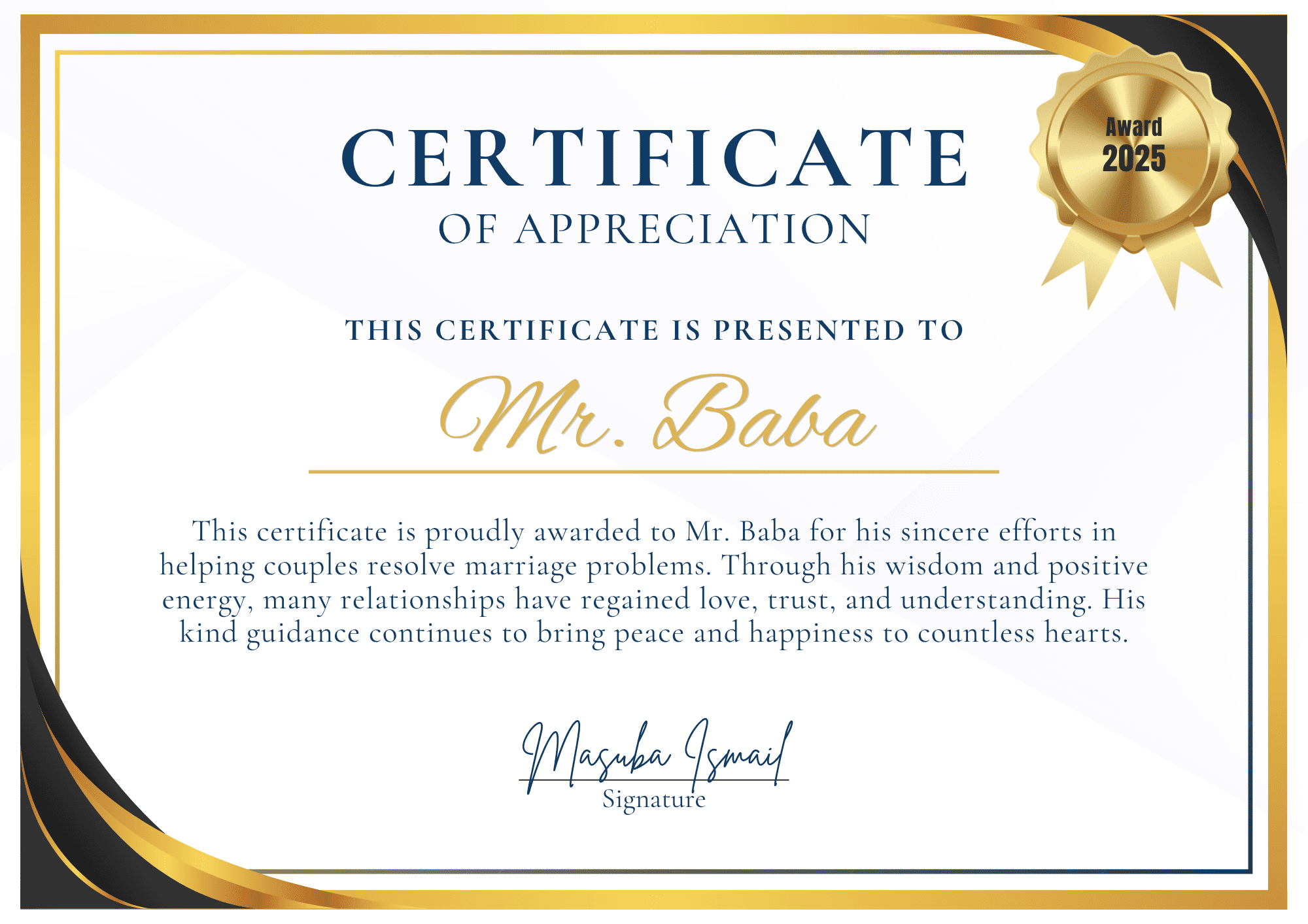 Spiritual Heals certificate 2