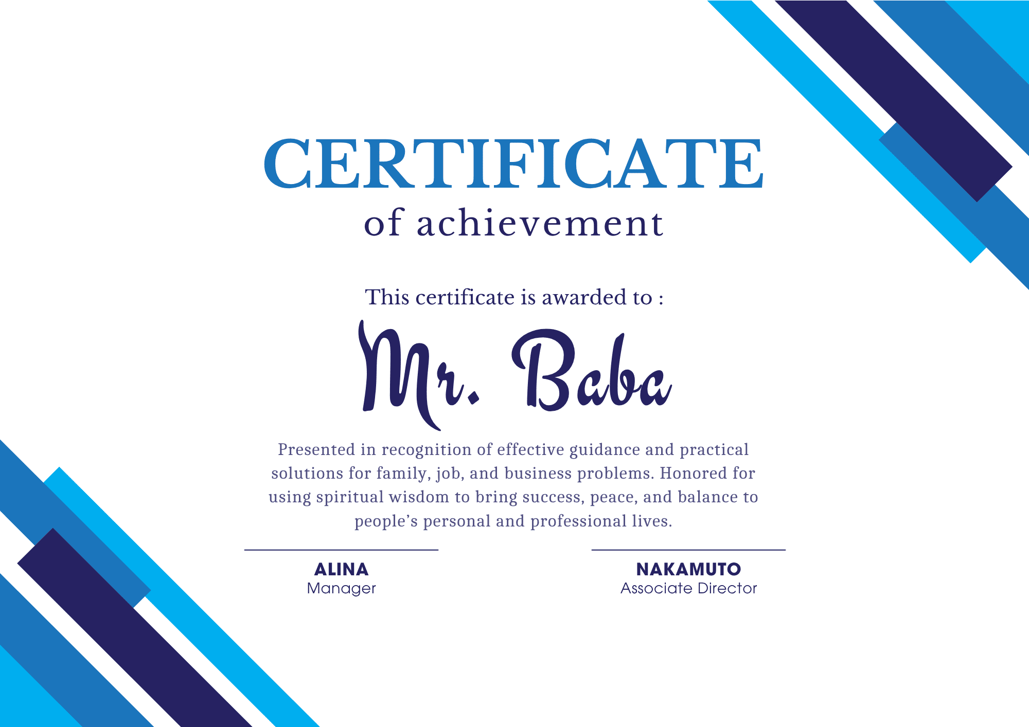 Spiritual Heals certificate 11